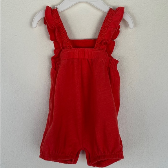 Carter’s Red Eyelet Ruffle Baby Romper - Picture 3 of 5